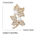 Alloy Pearl Leaf Brooch For Womens Blazer Lapel Decoration view 5