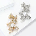 Alloy Pearl Leaf Brooch For Womens Blazer Lapel Decoration view 3