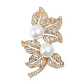 Alloy Pearl Leaf Brooch For Womens Blazer Lapel Decoration view 2