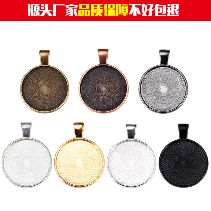 25mm Round Zinc Alloy Cabochon Tray Pendant Setting