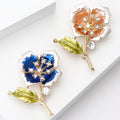 Alloy Rhinestone Enamel Flower Brooch Pin For Women's Clothing view 3