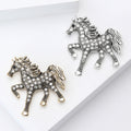 Alloy Micro Pave Horse Brooch For Creative Garment Accessories view 3
