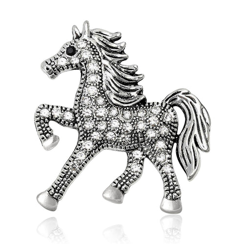 Alloy Micro Pave Horse Brooch For Creative Garment Accessories