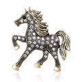 Alloy Micro Pave Horse Brooch For Creative Garment Accessories view 1