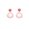 Dopamine Color Acrylic Donut Hoop Drop Stud Earrings For Women Sweet Vacation Style Silver Needle Earrings view 5