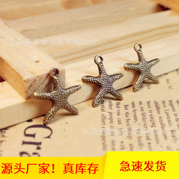 18x18mm Alloy Starfish Charm Pendant for DIY Jewelry