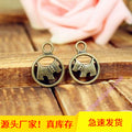 Double-Sided Dog Circle Alloy Charm Pendant