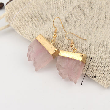 Gold Tone Irregular Crystal Cluster Drop Earrings in Five Colors