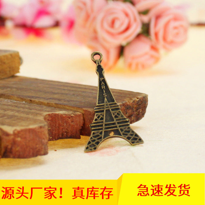 30x18mm Double-Sided Alloy Tower Charm Pendant