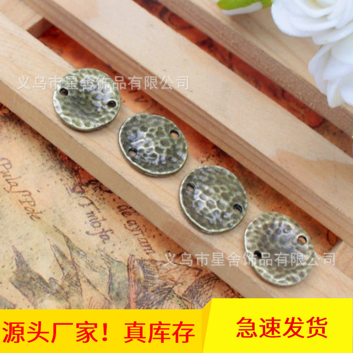 Geometric Irregular Round Disc Double-Hole Connector Charm 17x15mm