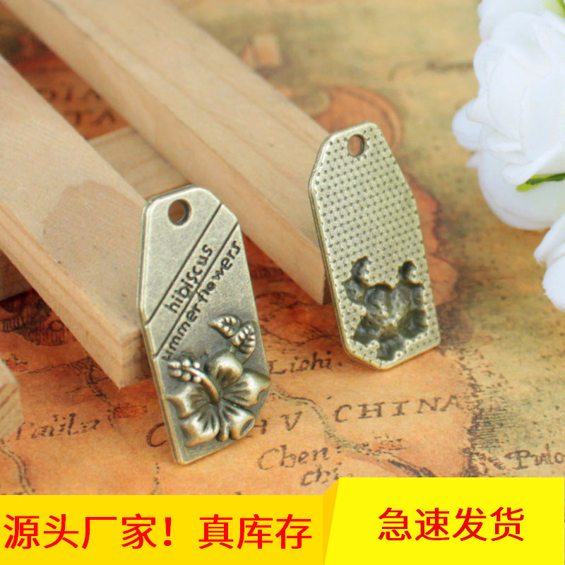 30x14mm Vintage Rectangle Alloy Charm Pendant