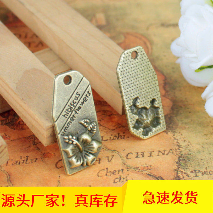 30x14mm Vintage Rectangle Alloy Charm Pendant