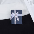 Navy Jewelry Presentation Box With White Ribbon Bow view 4