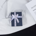 Navy Jewelry Presentation Box With White Ribbon Bow view 6