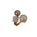Zircon Irregular Pearl Open Ring Minimalist Jewelry For Women view 5