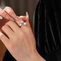 Zircon Irregular Pearl Open Ring Minimalist Jewelry For Women view 2