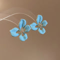 Sweet Floral Alloy Stud Earrings With Zircon Enamel Hollow Flower Design For Women view 4