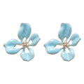 Sweet Floral Alloy Stud Earrings With Zircon Enamel Hollow Flower Design For Women view 5