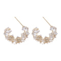 Copper Zircon C-Shaped Geometric Hoop Earrings Minimalist Light Luxury For Women view 5