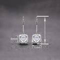 Geometric Square Round Drop Earrings For Women With Sparkling Zircon, Elegant Luxury Jewelry view 4