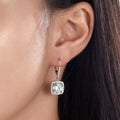 Geometric Square Round Drop Earrings For Women With Sparkling Zircon, Elegant Luxury Jewelry view 3