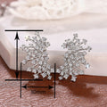 Micro Pave Zircon Flower Stud Earrings For Women, Light Luxury Floral Designer Ear Jewelry view 4