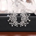 Micro Pave Zircon Flower Stud Earrings For Women, Light Luxury Floral Designer Ear Jewelry view 2