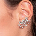 Micro Pave Zircon Flower Stud Earrings For Women, Light Luxury Floral Designer Ear Jewelry view 1