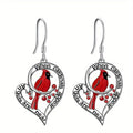Electroplated Metal Magpie Heart Drop Earrings For Women, Cute Fashion Jewelry view 5