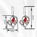Electroplated Metal Magpie Heart Drop Earrings For Women, Cute Fashion Jewelry view 4