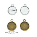 11.5mm Zinc Alloy Round Bezel Charm Pendant for DIY Necklace Bracelet Jewelry Making view 1