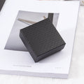 Compact Black Square Jewelry Box With Subtle Woven Texture view 2