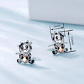 Cute Cow Stud Earrings, Enamel Heart Shape Women's Daily Fashion Ear Jewelry Accessories view 4