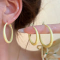 Cream Color Iron Letter Hoop Earrings For Women 2026 Simple Sweet European Style Ear Jewelry view 1