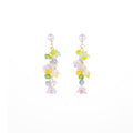 Elegant Pearl Stud Colorful Crystal Lily Of The Valley Flower Alloy Tassel Drop Vacation Earrings view 5