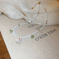 Stainless Steel Faux Pearl Flower Pendant Necklace Beach Vacation Light Luxury Collarbone Jewelry view 2