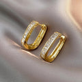 French Style Square Geometric Ear Cuff For Women, Versatile Daily Fashion Jewelry Earrings view 1