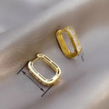 French Style Square Geometric Ear Cuff For Women, Versatile Daily Fashion Jewelry Earrings view 4