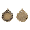 26mm Zinc Alloy Round Bezel Charm Pendant for DIY Necklace Bracelet Jewelry Making view 3