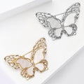 Luxury Alloy Double Shell Butterfly Brooch For Elegant Clothing Decoration view 3