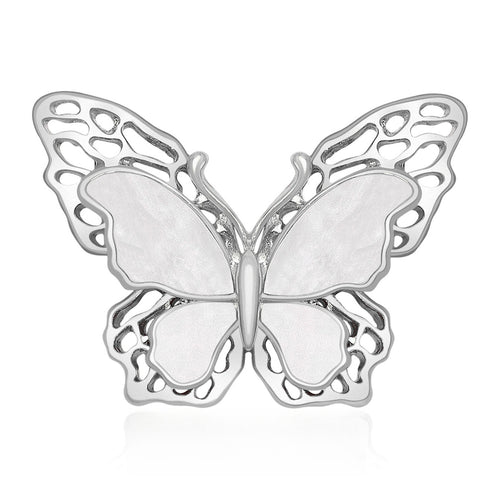 Luxury Alloy Double Shell Butterfly Brooch For Elegant Clothing Decoration