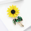 Alloy Enamel Sunflower Brooch Pin For Women's Suit Accessories view 2