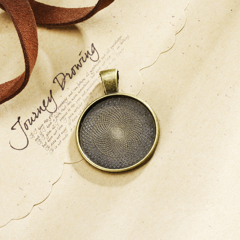 25mm Round Zinc Alloy Cabochon Tray Pendant Setting