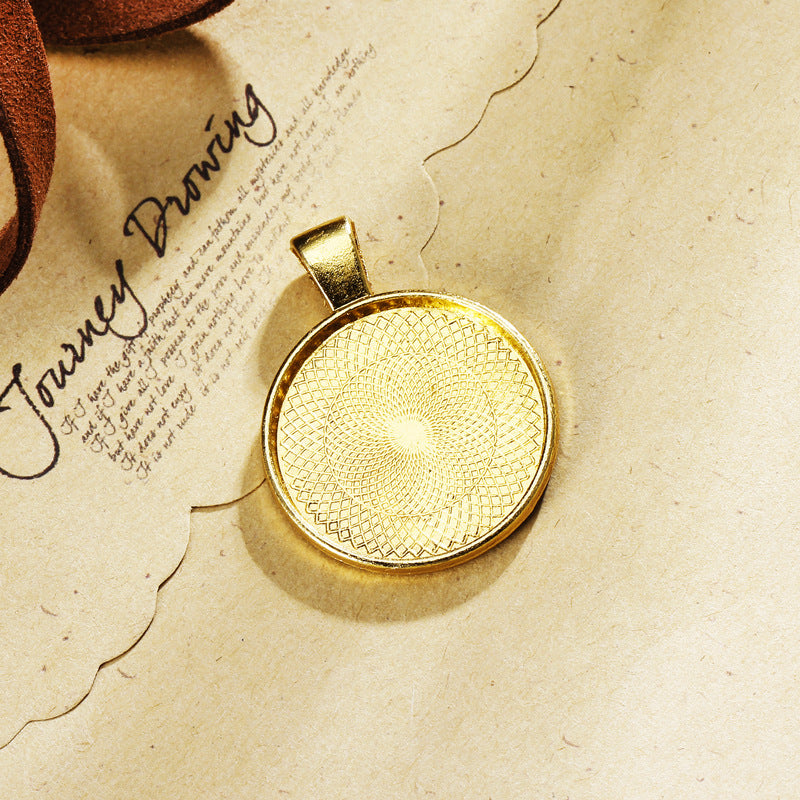 25mm Round Zinc Alloy Cabochon Tray Pendant Setting