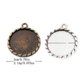 17mm Zinc Alloy Round Bezel Charm Pendant for DIY Necklace Bracelet Jewelry Making view 1