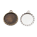 17mm Zinc Alloy Round Bezel Charm Pendant for DIY Necklace Bracelet Jewelry Making view 4