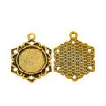 16mm Zinc Alloy Round Bezel Charm Pendant for DIY Necklace Bracelet Jewelry Making view 4