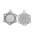 16mm Zinc Alloy Round Bezel Charm Pendant for DIY Necklace Bracelet Jewelry Making view 3