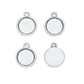 12mm Zinc Alloy Round Bezel Charm Pendant No.320625 for DIY Necklace Bracelet Jewelry Making view 2