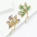 Alloy Rhinestone Lotus Brooch Pin For Elegant Suit Lapel Decoration view 3